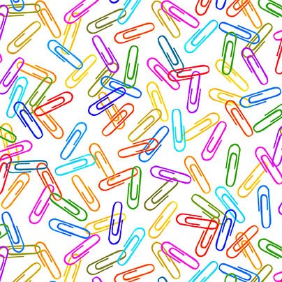 Cotton Print Fabric White Rainbow Paperclips Books Are Magic 44/45"