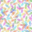 Cotton Print Fabric White Rainbow Paperclips Books Are Magic 44/45"