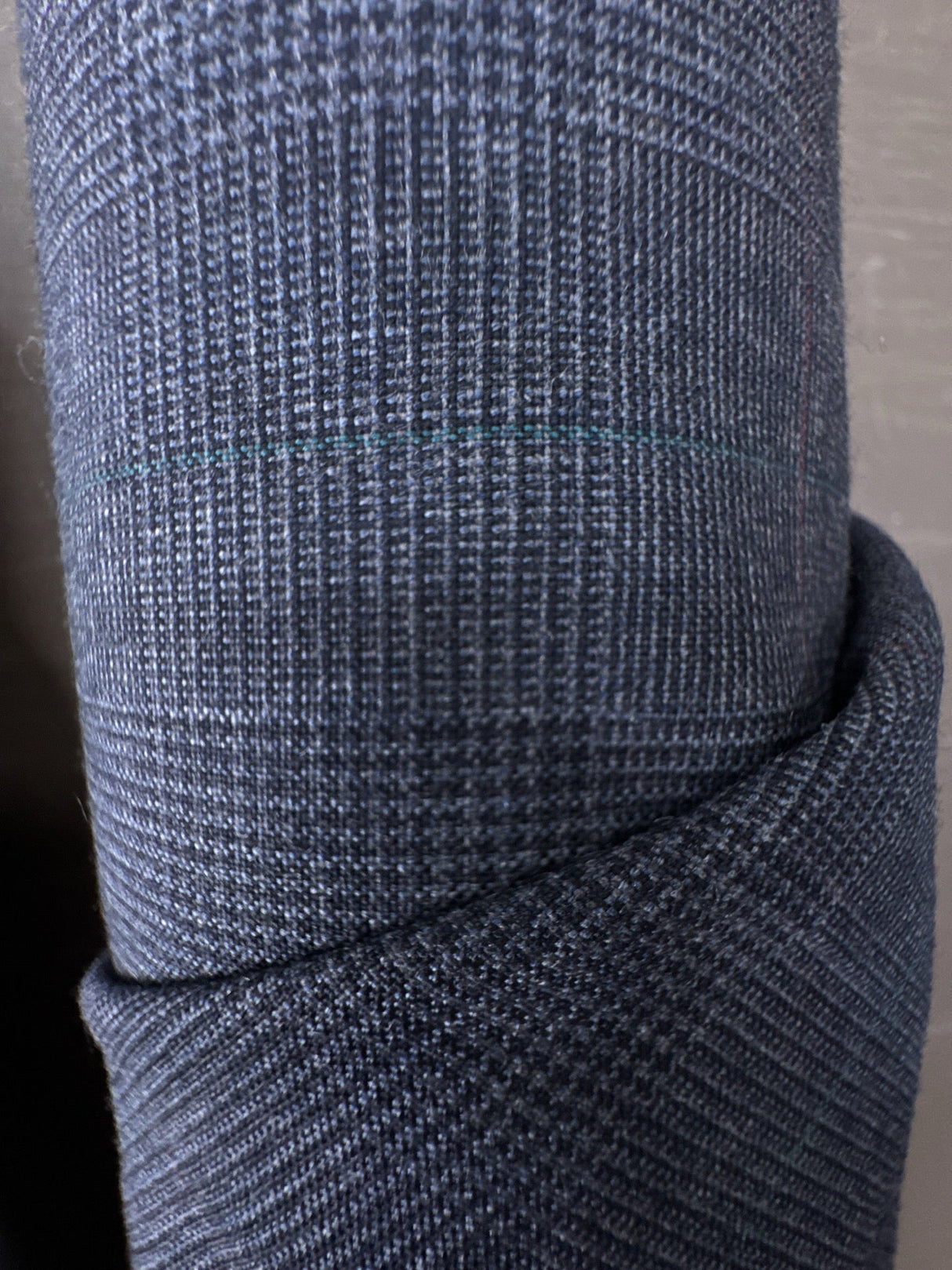 Wool Blend Tweed Checked Red Purple Blue