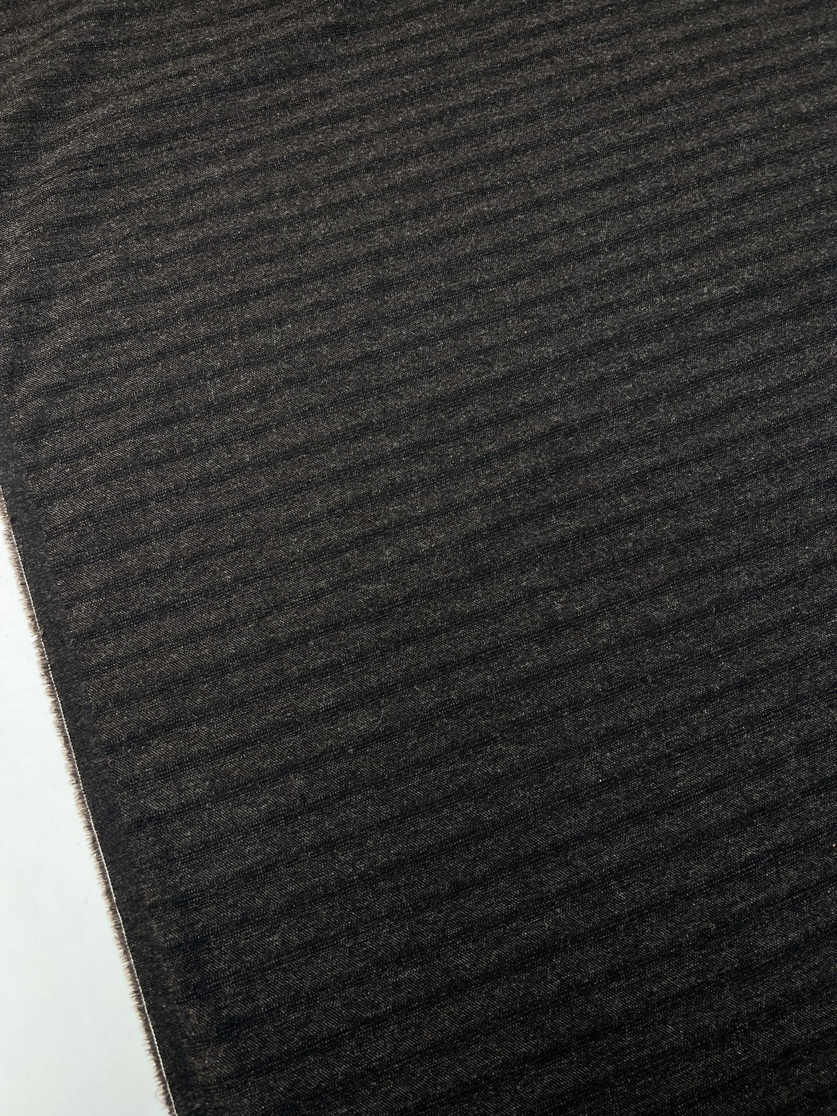 Italian Wool Twill Striped Gray Black