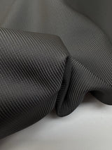 Italian Viscose Acetate Jacquard Fabric Gray Black Stripes