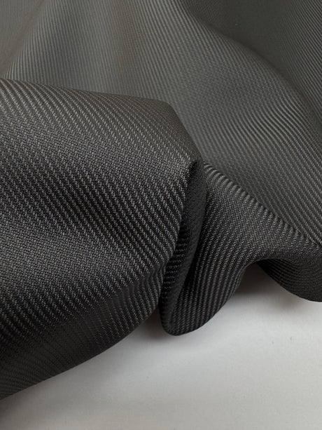 Italian Viscose Acetate Jacquard Fabric Gray Black Stripes