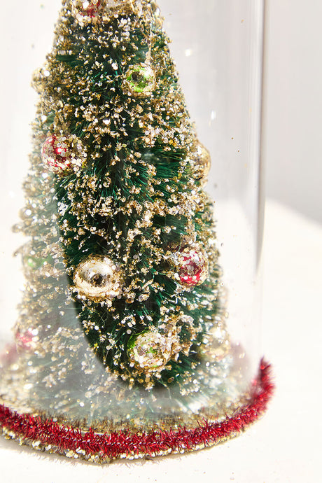 7.5" Deco Tree in Glass Dome Ornament