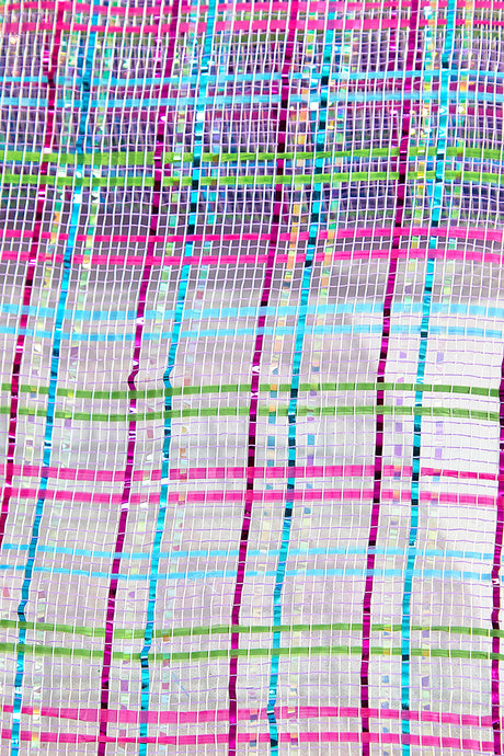 10" x 10 Yard Lavender Pink Turquoise Lime White Deco Poly Mesh Craft Ribbon for Wreath Making DIY Decoration and Creative Seasonal Designs