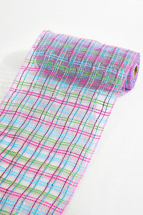 10" x 10 Yard Lavender/ Pink/Turquoise Deco Poly Mesh
