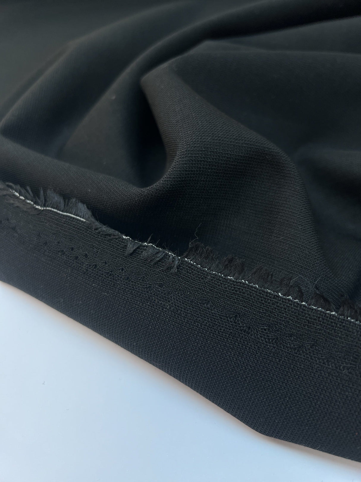 Wool Fabric Black Casualwear