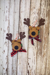 7” Deer Head with Scarf Ornament
