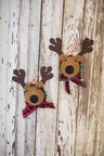 7 Inch Deer Head with Scarf Ornament Decorative Christmas Hanging Ornament