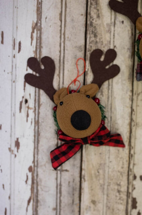 7” Deer Head with Scarf Ornament