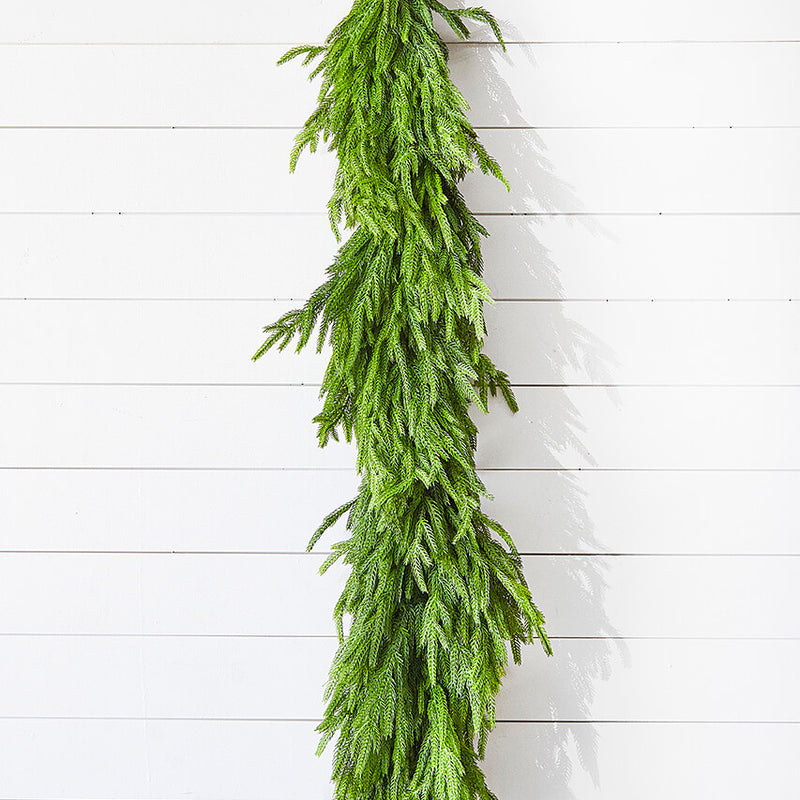 60 Inch Deluxe Real Touch Norfolk Pine Garland Extra Full Christmas Holiday Mantel Decor