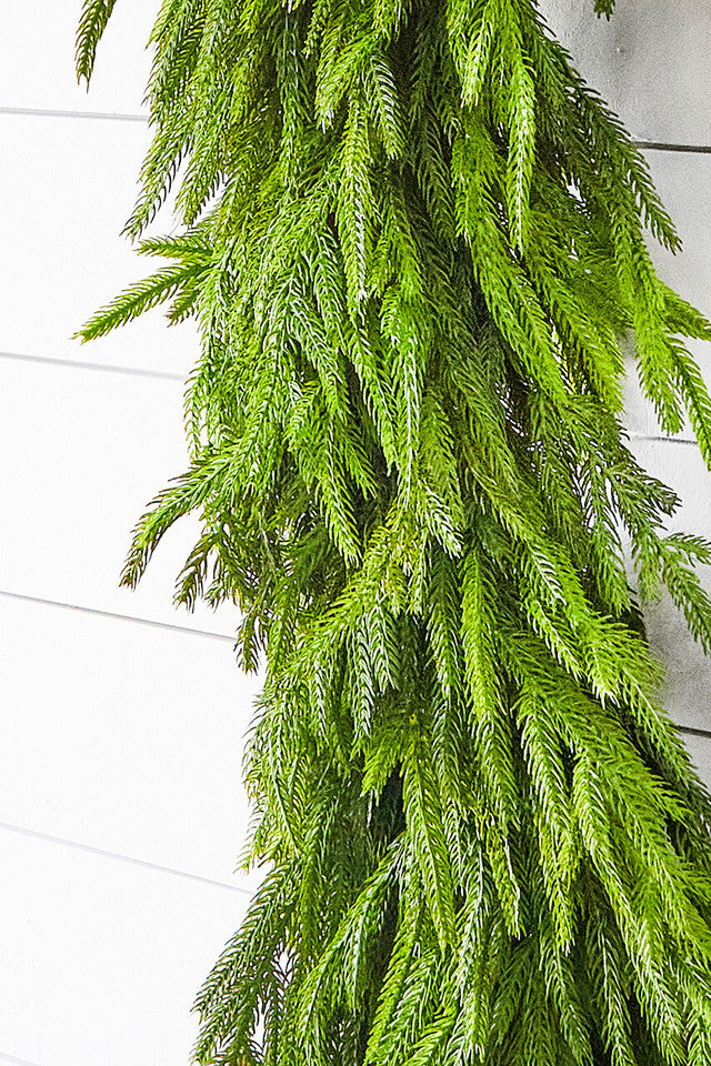 60 Inch x 16 Inch Real Touch Deluxe Norfolk Pine Garland Luxury Full Christmas Mantel Décor