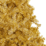 Full Bodied Metallic Gold Tinsel Tree with White Metal Stand