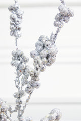 18 Inch Silver Glitter Dewberry Spray