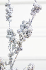 18” Silver Glitter Dew Berry Spray