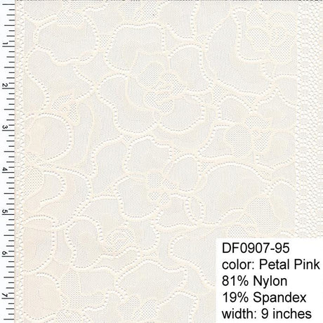 Lace Trim Nylon Spandex Pink