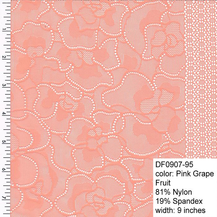 Lace Trim Nylon Spandex Pink