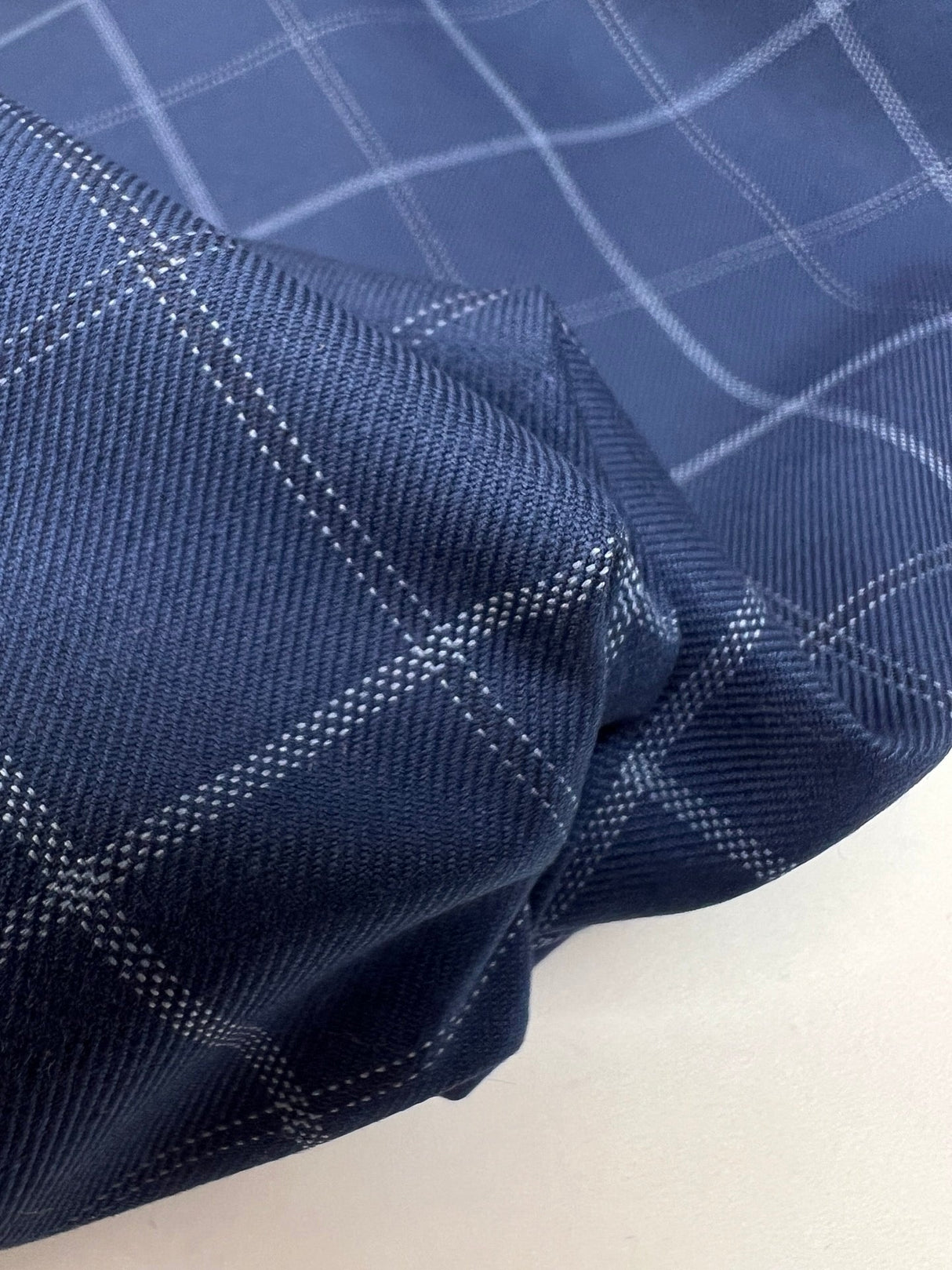 Italian Checked Twill Suit Fabric
