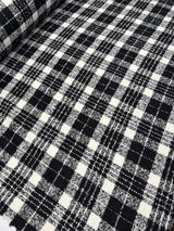 Wool Blend Tweed Bouclé Black White