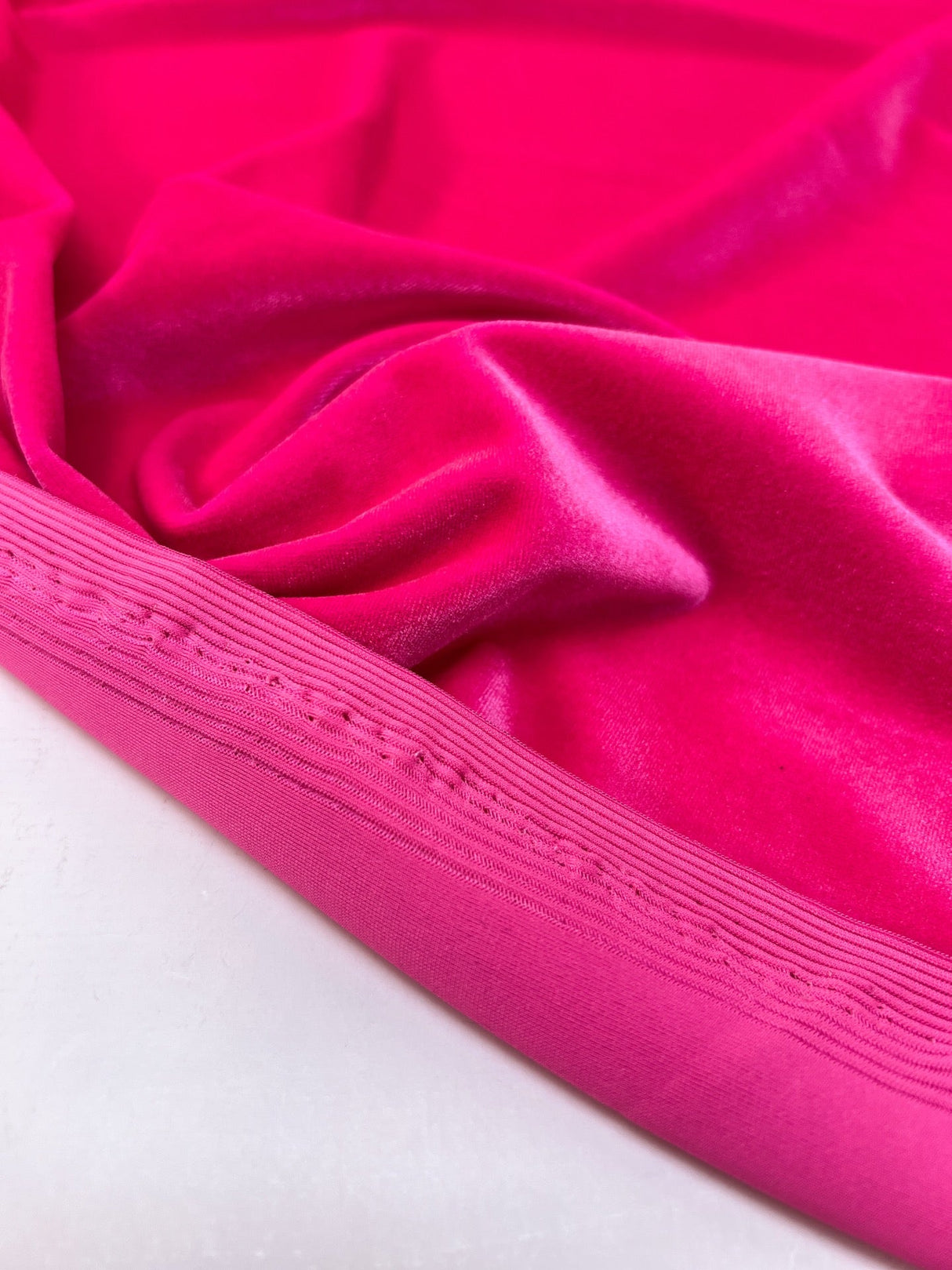 Pink Velour Knitted Fabric