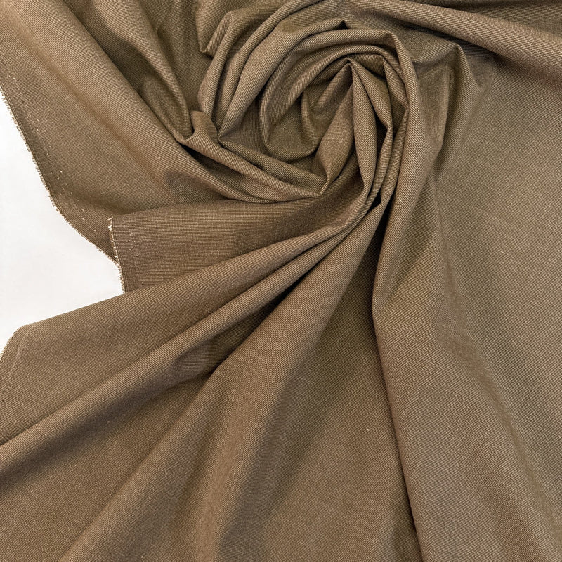 Polyester Blend Plain Melange Brown Green Stretch Fabric