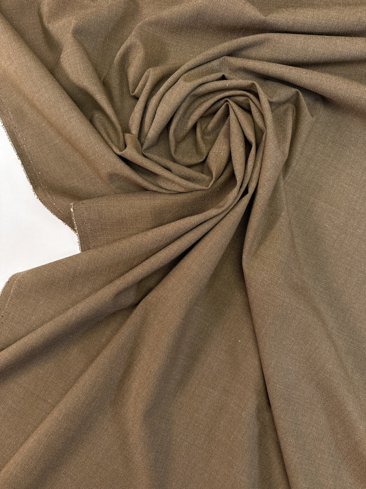 Polyester Blend Plain Melange Brown Green Stretch Fabric