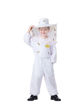Kids beekeeper costume with jumpsuit and protective hat