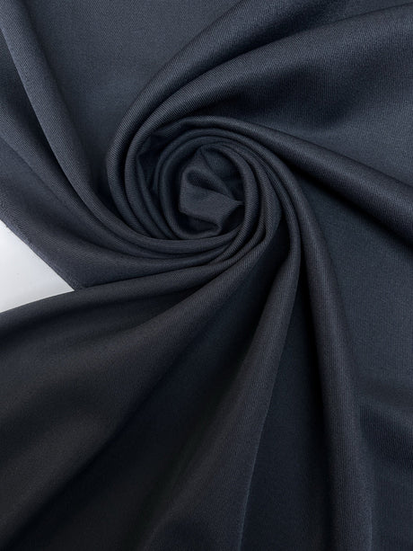 Wool Twill Suit Fabric Black Blue
