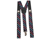 Tri Colored Heart Suspenders