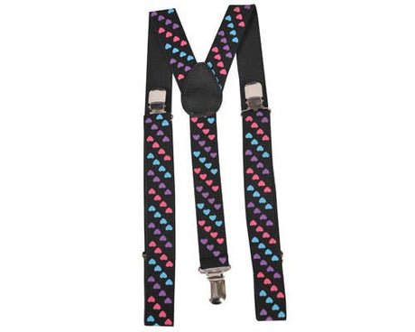 Tri Colored Heart Suspenders