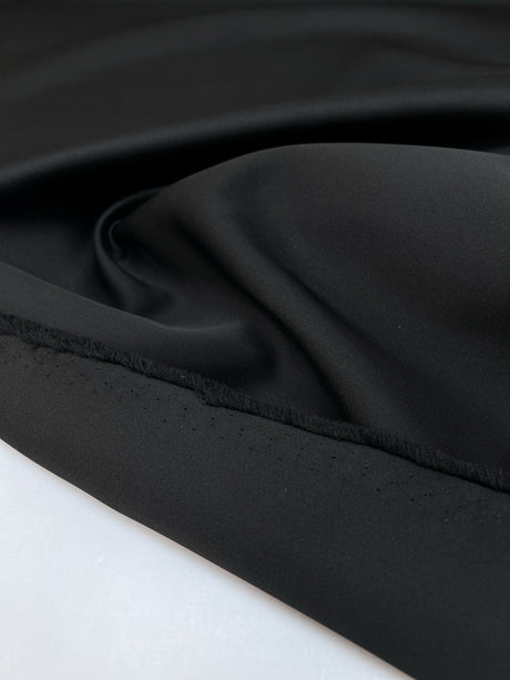Black Polyester Satin Suit Fabric