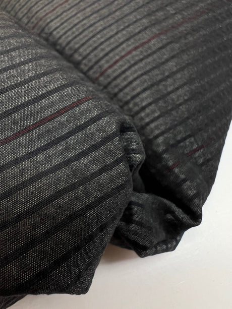 Cotton Striped Red Gray Fabric