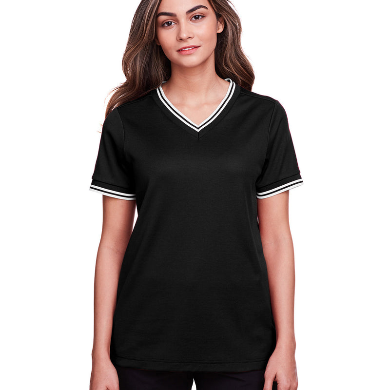 Women's CrownLux Performance Plaited Tipped V-Neck Shirt