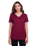 Women's CrownLux Performance Plaited Tipped V-Neck Shirt