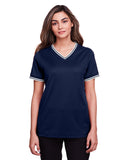 Women's CrownLux Performance Plaited Tipped V-Neck Shirt