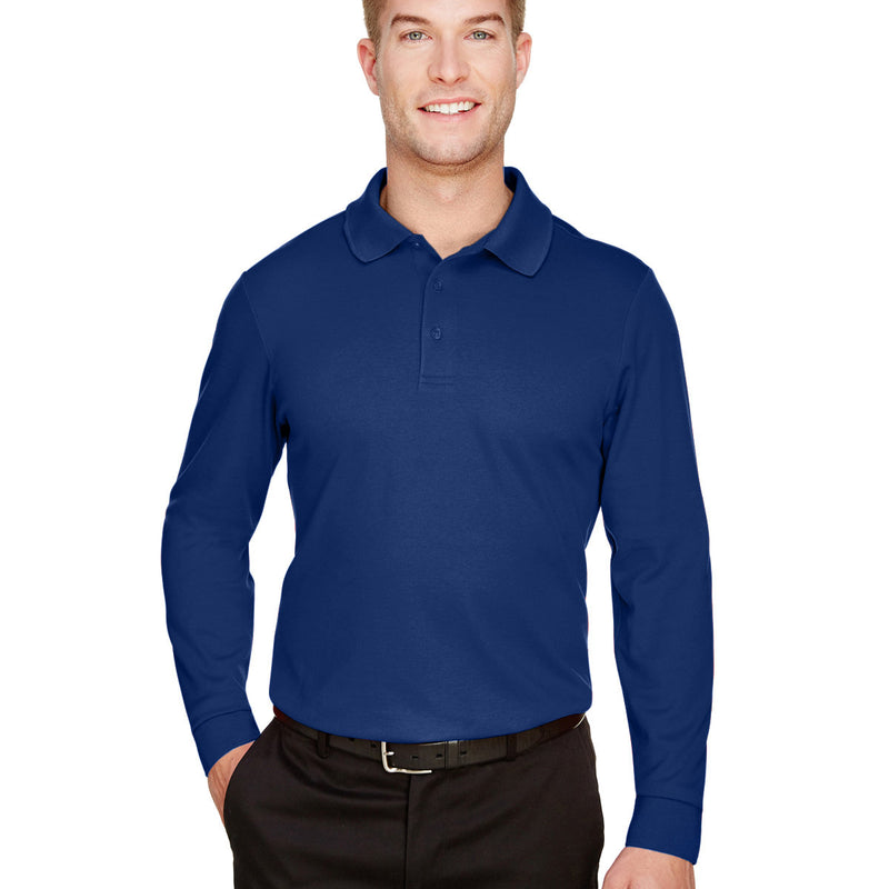 Men's Tall CrownLux Performance Plaited Long Sleeve Polo