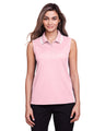 CrownLux Performance® Ladies' Plaited Tipped Sleeveless Polo