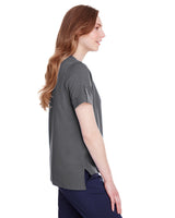 CrownLux Performance® Ladies' Plaited Rolled-Sleeve Top