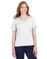 CrownLux Performance® Ladies' Plaited Rolled-Sleeve Top