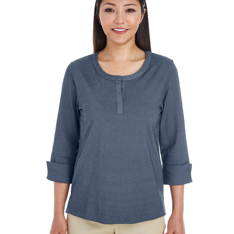 Ladies' Central Cotton Blend Mélange Knit Top