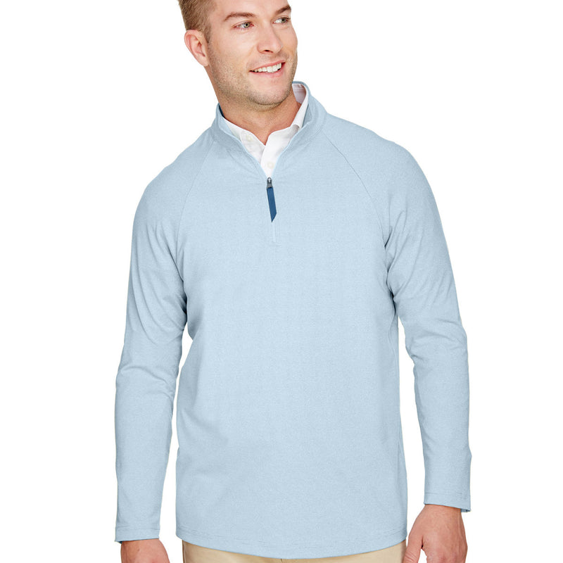 Men's CrownLux Performance Clubhouse Micro-Stripe Quarter-Zip Pullover