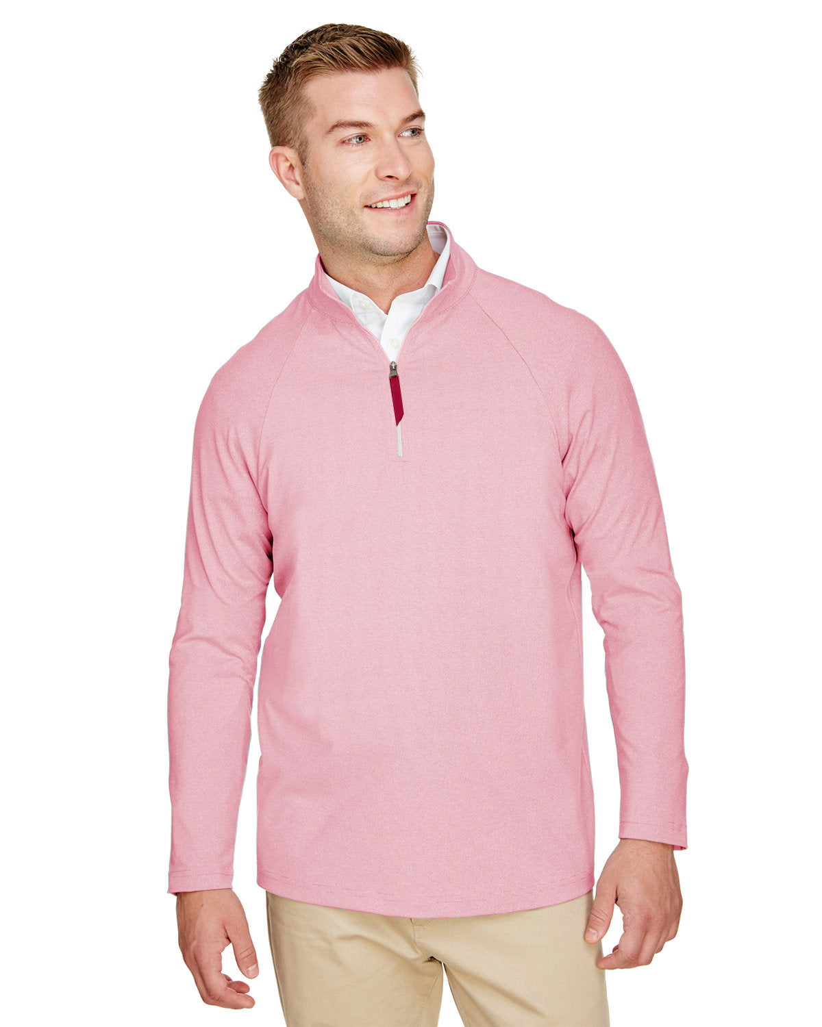 CrownLux Performance® Men's Clubhouse Micro-Stripe Quarter-Zip