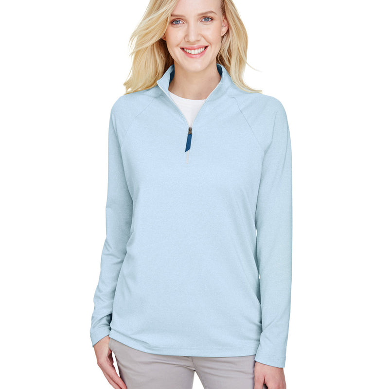 Women's CrownLux Performance Clubhouse Micro-Stripe Quarter-Zip Pullover