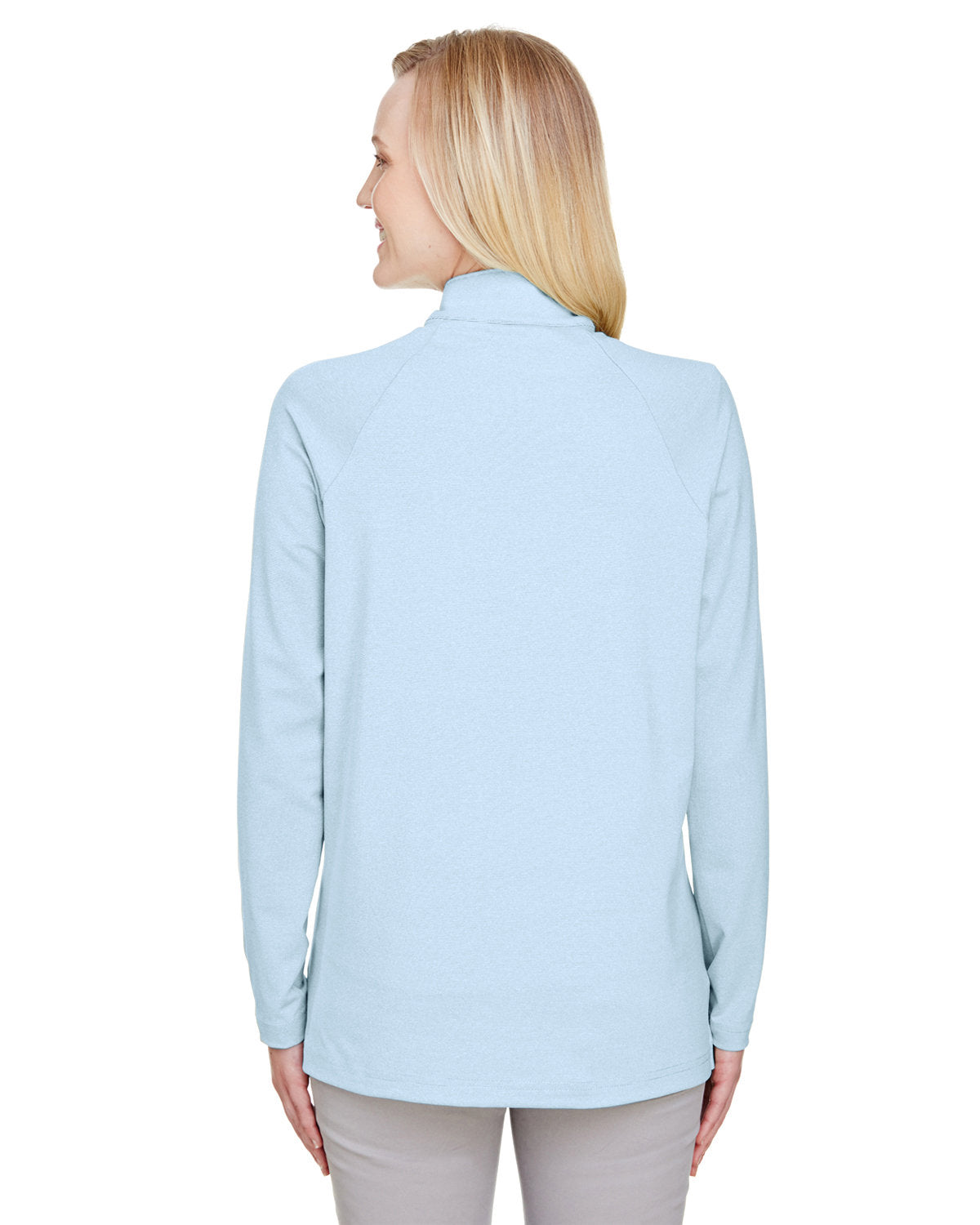 CrownLux Performance® Ladies' Clubhouse Micro-Stripe Quarter-Zip