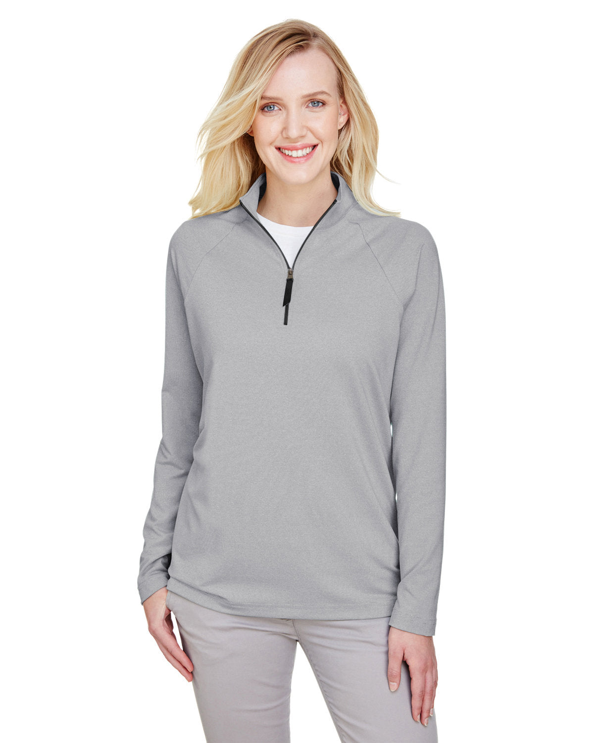 CrownLux Performance® Ladies' Clubhouse Micro-Stripe Quarter-Zip