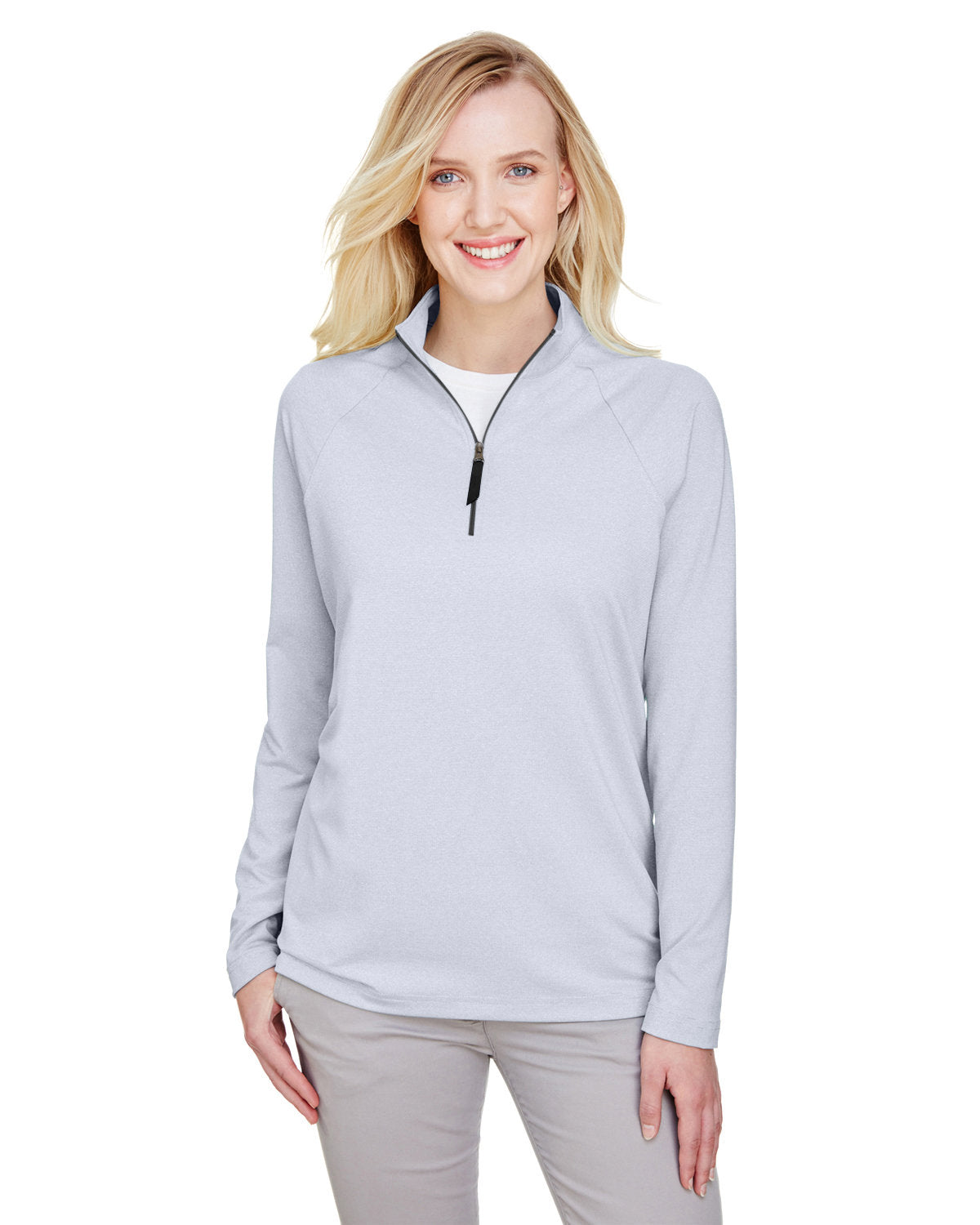 CrownLux Performance® Ladies' Clubhouse Micro-Stripe Quarter-Zip