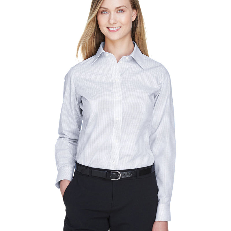 Ladies' Crown Collection® Micro Tattersall Woven Shirt
