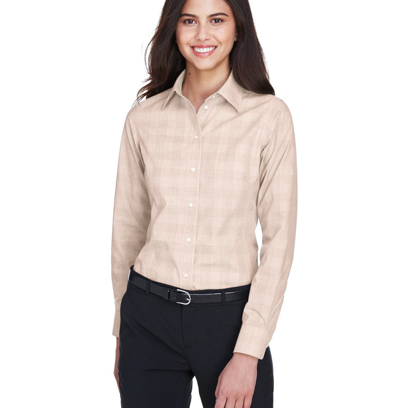 Ladies' Crown Collection® Glen Plaid Woven Shirt
