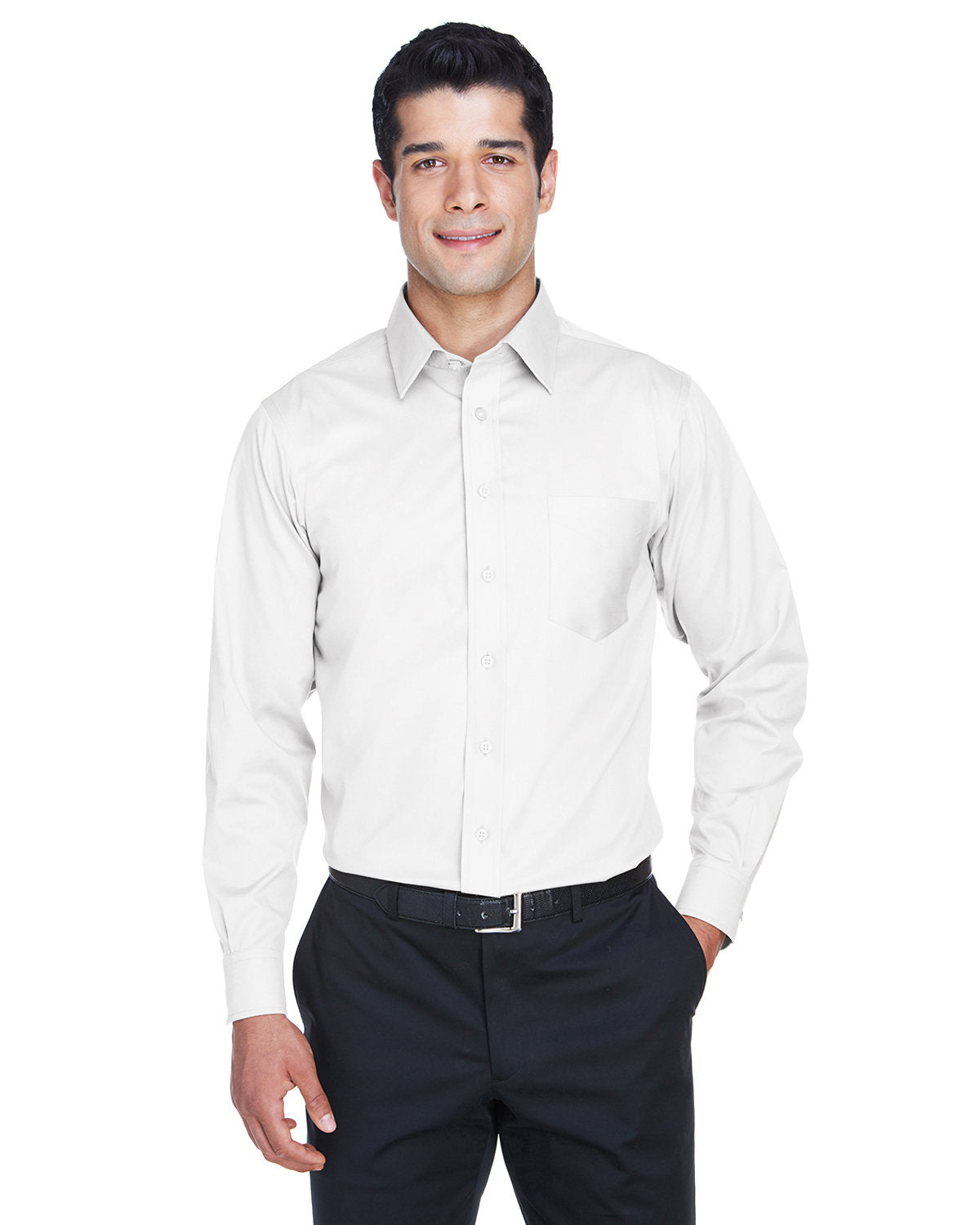 Men's Crown Collection® Solid Stretch Twill Woven Shirt