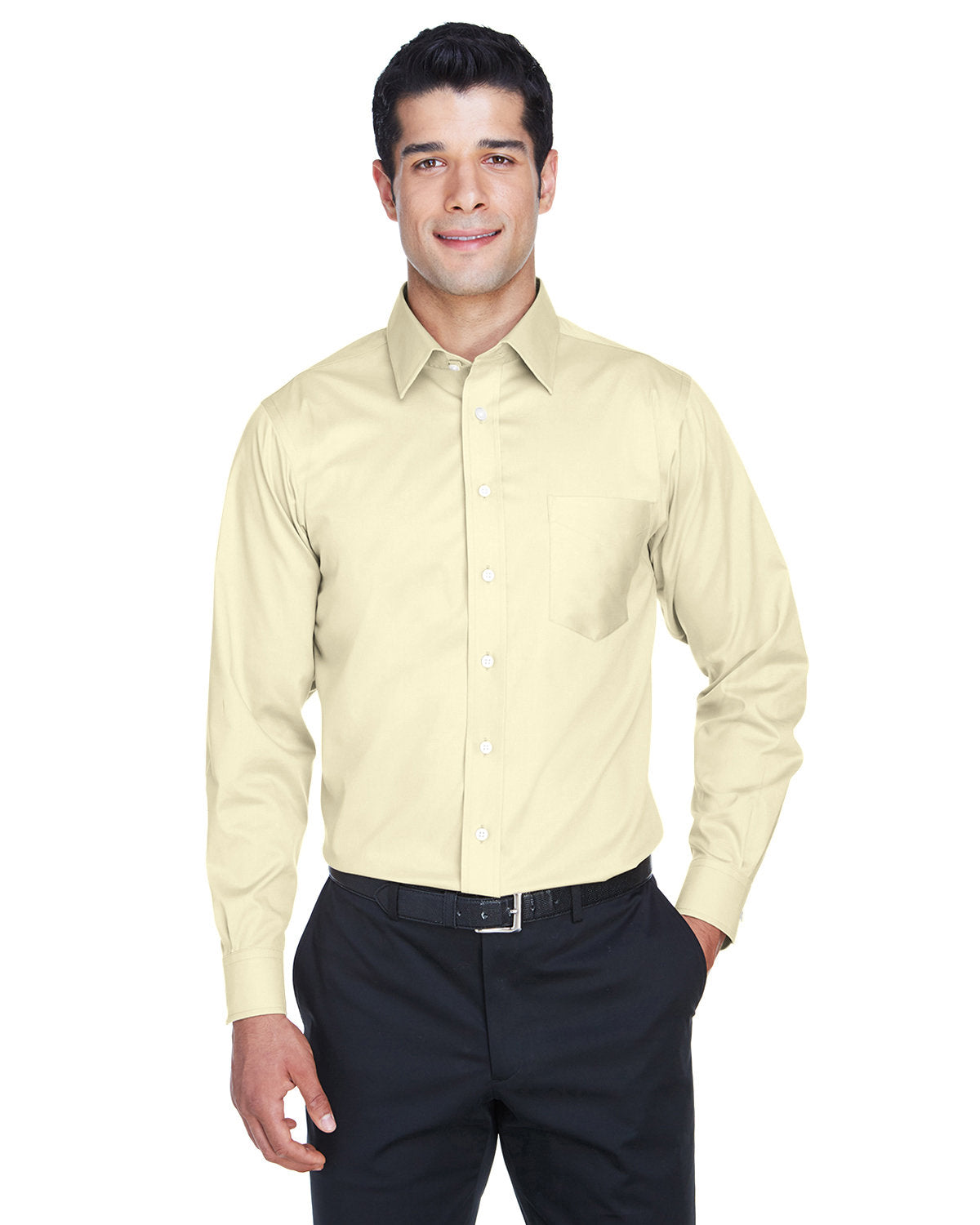 Men's Crown Collection® Solid Stretch Twill Woven Shirt