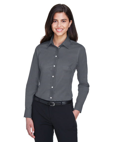 Ladies' Crown Collection® Solid Stretch Twill Woven Shirt